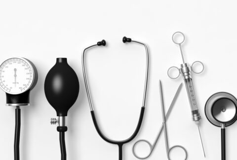Various,Doctor,Medical,Equipment,Isolated,On,White,Background